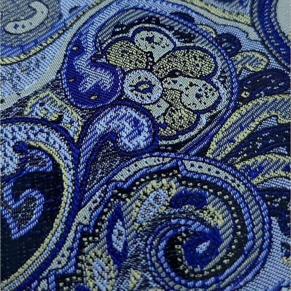 New Bow Tie Pocket Square 2pc Set Navy Gray Paisley Wedding Formal Prom Tuxedo - Picture 6 of 8